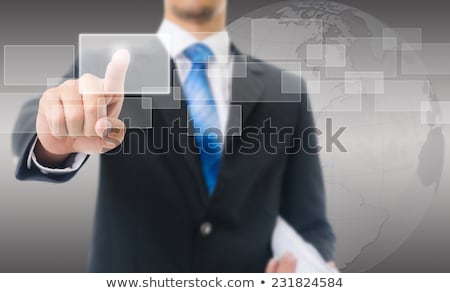 Businessman With Touch Screen Phone And The Cloud With Icons [[stock_photo]] © Ohmega1982