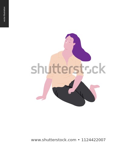 Stock photo: Brunette Woman Sitting On Ground