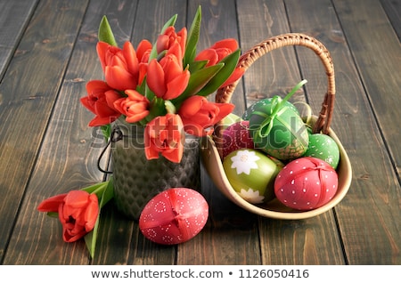 Сток-фото: Colourful Red Easter Still Life