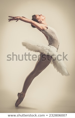 ストックフォト: Young Ballerina Dancer In Tutu Showing Her Techniques