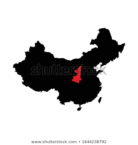 Stok fotoğraf: Map Of Peoples Republic Of China - Shaanxi Province