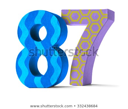 Colorful Paper Mache Number On A White Background - Number 87 Stock fotó © Zerbor