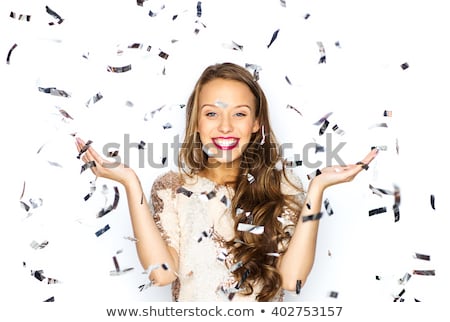 Stockfoto: Happy Young Woman Or Teen Girl In Fancy Dress