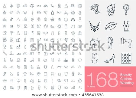 Foto stock: Men Fashion Clothes And Accessories Flat Line Vector Icons