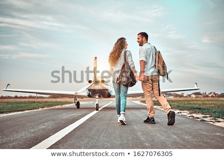 ストックフォト: Small Plane On The Runway