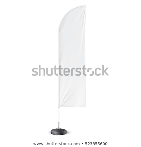 Zdjęcia stock: White Outdoor Feather Flag Stander Advertising Banner Shield