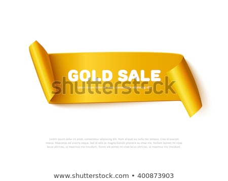 Сток-фото: Gold Big Ribbon Isolated