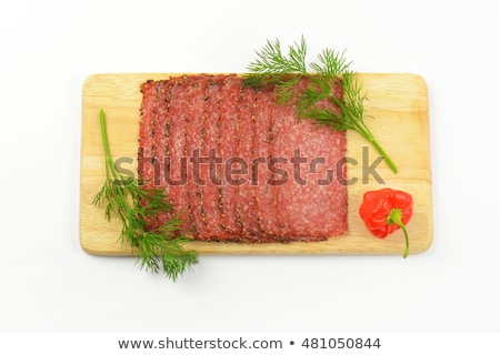 Foto stock: Pepper Coated Salami