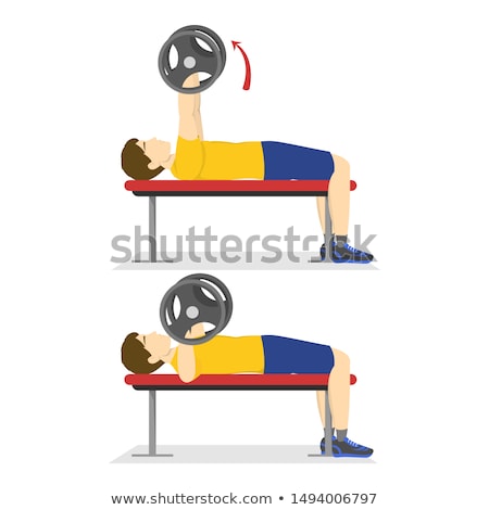 Stok fotoğraf: Barbell Bench Press In Flat Style Vector Illustration