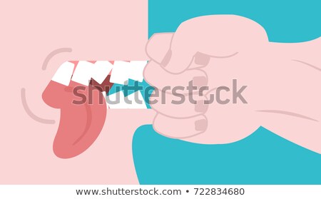 Punch On Teeth Fist In Face To Beat Broken Teeth Fight Vector Foto stock © MaryValery