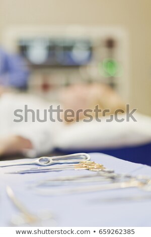 Stock fotó: Close Up Of Surgical Tools On Mat