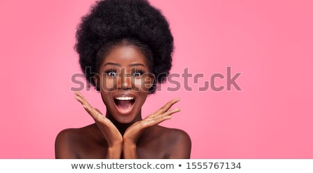 Foto stock: Close Up Of An Excited Young Girl Standing