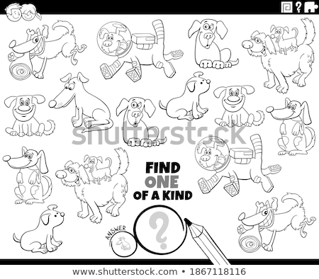 Stockfoto: One Of A Kind Game With Dogs Color Book