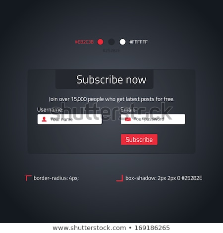 [[stock_photo]]: Light Subscribe To Newsletter Form In Redgrey And Whitte Colors - Email Vector