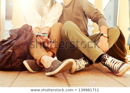 Zdjęcia stock: Lovely Young Couple Resting Together At The Beach