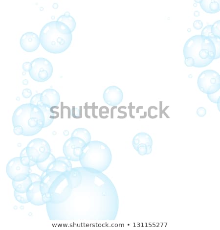 Stok fotoğraf: Framr With Bright Sparkling Soap Bubbles Vector Illustration