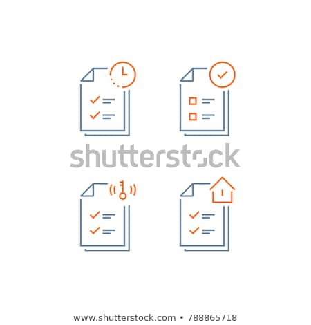 Сток-фото: House Mortgage Service Tick Vector Thin Line Icon