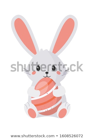 Stock foto: Bunny In A Pink Egg Shell With Transparency