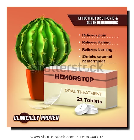 Stockfoto: Hemorrhoids Oral Treatment Advertising Poster Vector