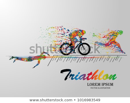 Foto stock: Set Of Cycling Athlete