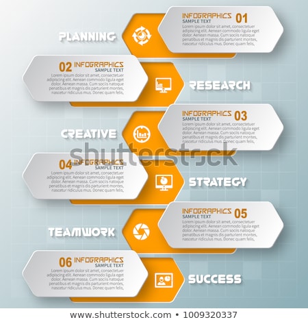 Stock fotó: Orange Infographic Elements