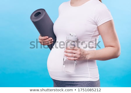 Stock fotó: Beautiful Pregnant Woman Over Sky Background Outdoors