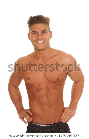 Stock photo: Bare Chested Man Showing Muscles