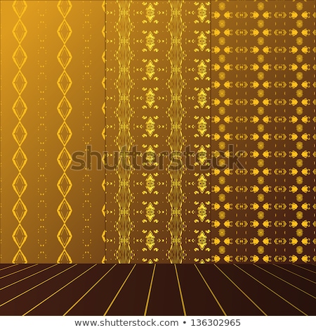 Foto d'archivio: Golden Room With Set Seamless And Wooden Floor