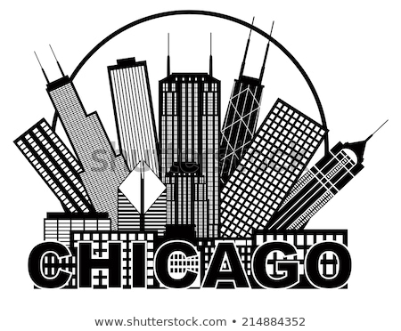 [[stock_photo]]: Chicago City Skyline Black And White Text Illustration