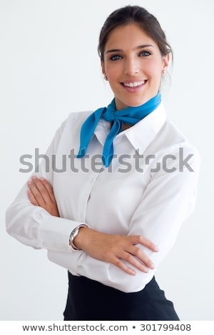 Stok fotoğraf: Pretty Air Hostess Smiling At Camera