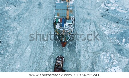 Stok fotoğraf: Image Of A Ship Sailing Through The Ocean