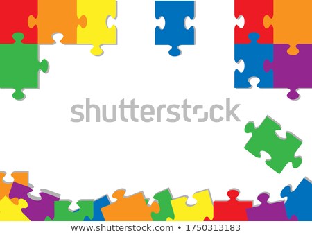 Stock photo: Peace - Text On Blue Puzzles