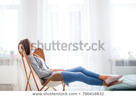 Сток-фото: Beautiful Girl Relaxing At Home