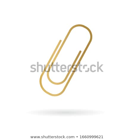 Stock fotó: Paper Clip Golden Vector Icon Design