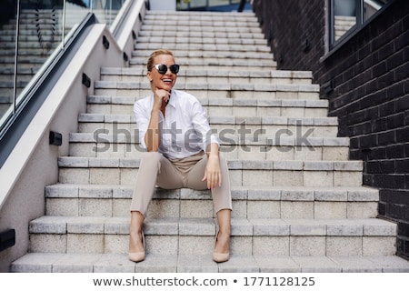 Zdjęcia stock: Sitting On Stairs