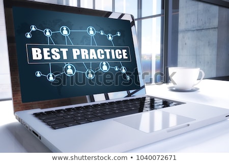 Foto d'archivio: Best Practice Concept On Laptop Screen