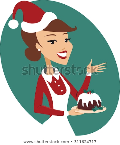 [[stock_photo]]: Santa Chef Holding A Christmas Pudding
