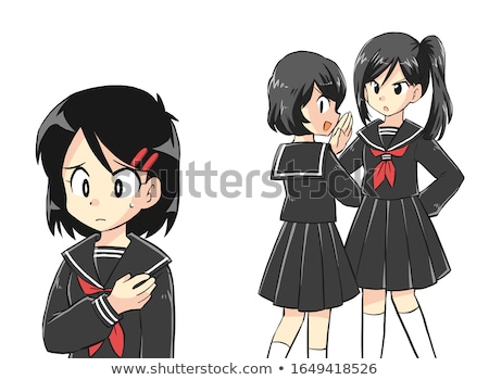 ストックフォト: School Girl Sailor Suit About The Sickness