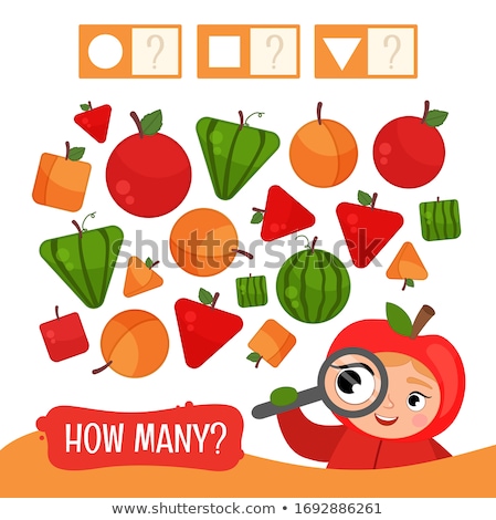 Stock fotó: Counting Shapes Educational Game