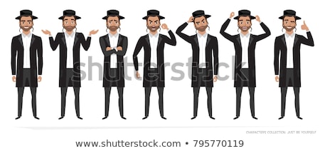 Сток-фото: Jewish Man Jew Vector Character Isolated On White Background