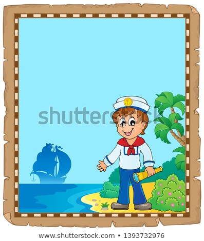 Stockfoto: Parchment With Young Sailor