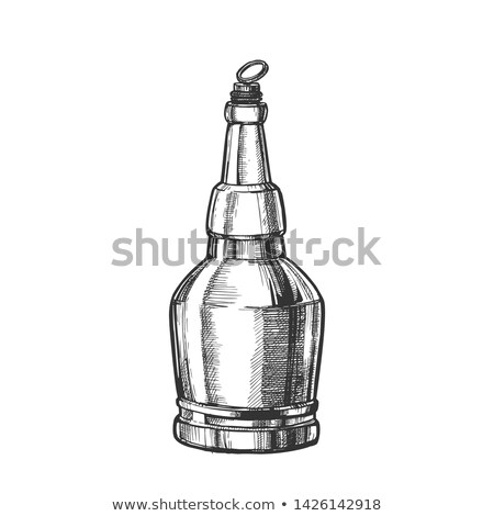 Stockfoto: Hand Drawn Screw Cap Closed Bottle Of Beer Vector