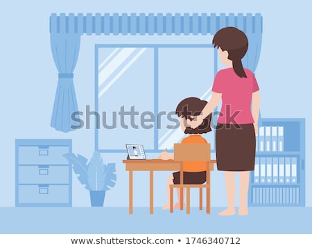 Сток-фото: Mother And Daughter Doing Homework Together