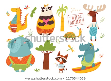 Foto stock: Set Cartoon Animals Illustration For Your Idea