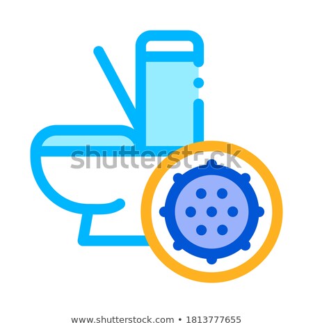 Stockfoto: Bacteria Germ And Toilet Bowl Vector Sign Icon