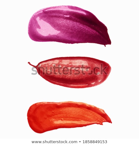 Foto stock: Cosmetics Abstract Texture Background Red Acrylic Paint Brush S