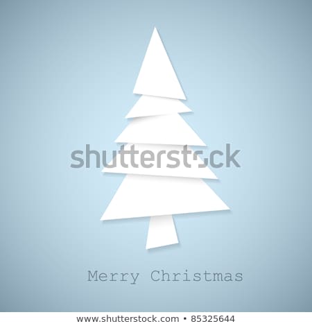 Stok fotoğraf: Simple Vector Christmas Tree Made From Pieces Of Paper