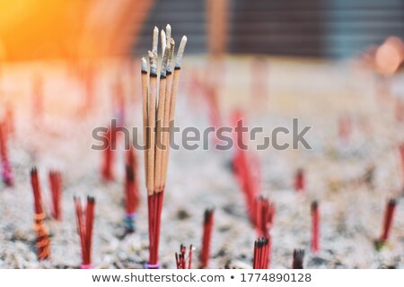 Zdjęcia stock: Red Incense Or Joss Sticks For Buddhist Prayers