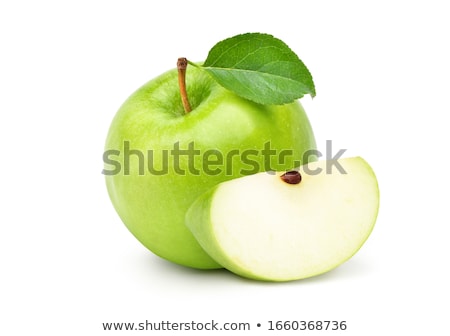 Сток-фото: Green Apple Isolated On White Background Large Depth Of Field