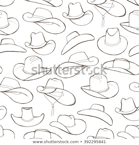 Foto stock: Seamless Background With Cowboy In Hat